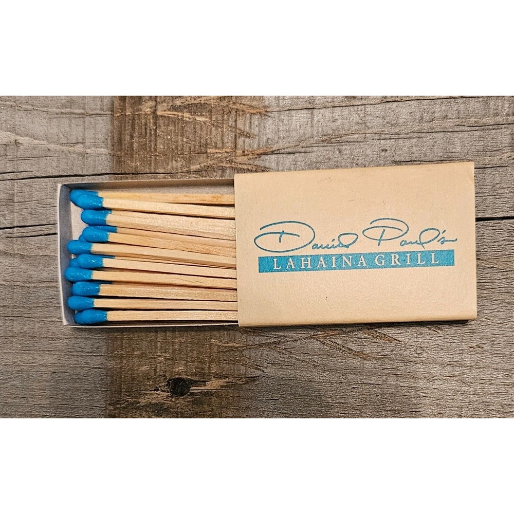 David Paul's‎ Lahaina Grill Matchbox Blue Tip Matches Restaurant Souvenir - Picture 2 of 12